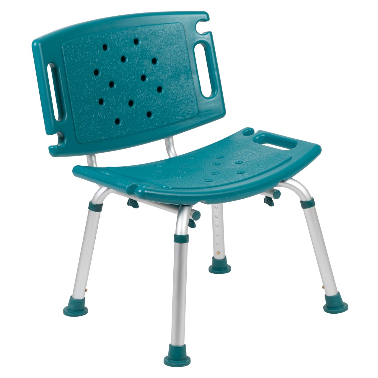 Emma and Oliver Tool-Free 300 Lb. Capacity, Adjustable Bath & Shower Chair with Large Back